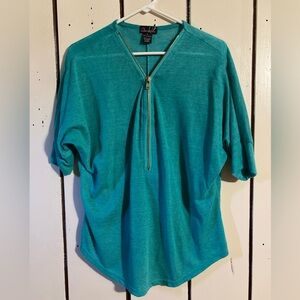 Turquoise Half Zip Up Shirt